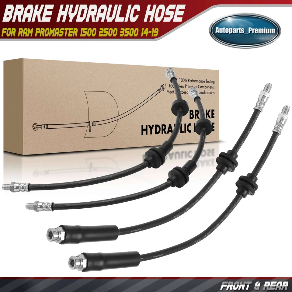 4x Manguera hidráulica de freno delantero y trasero para Ram ProMaster 1500 2500 3500 2014-2019 Foto 1 de 4