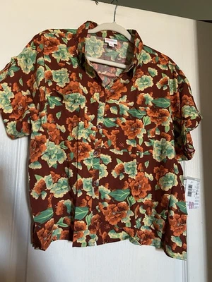 Новый с Ярлыками LulaRoe Amy цветочный зеленый вискоза блузка средний новый для осени - Изображение 1 из 3