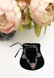 Collana vintage in filigrana argento e corallo rosso naturale - Foto 1 di 15