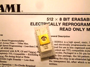 AMI S5204A EPROM 1975 Mikroprozessor Chip Gold & Weiß 24 Pin mit Datenblättern - Bild 1 von 6