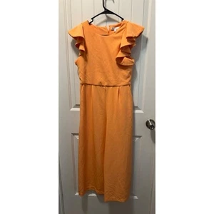 GB Girls Jumpsuit Sz 16 Orange Gianni Bini wide leg Flutter Sleeve Dance Formal - Picture 1 of 4