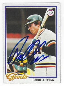 DARRELL EVANS SAN FRANCISCO GIANTS SIGNED CARD DETROIT TIGERS ATLANTA BRAVES - Picture 1 of 1