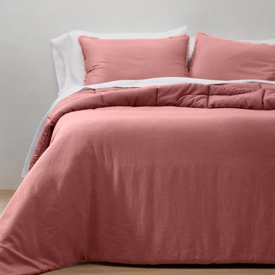 King/CA King Heavyweight Linen Comforter & Sham Set Rose Casaluna - Image 1 of 4