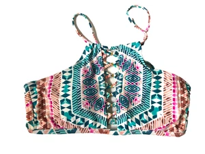 Time and Tru Größe L (12-14) hochgeschlossenes gepolstertes Bikini-Oberteil Damen - Bild 1 von 6