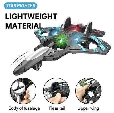 RC Plane, 4-Axis Gyro Remote Control Airplane, 360° Fighter Jet Toy, Easy to Fly - Image 1 of 4