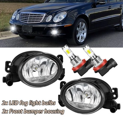 Front Fog Light Set For 2006-2011 Mercedes Benz ML350 2008-2011 C300 with Bulb - Image 1 of 4