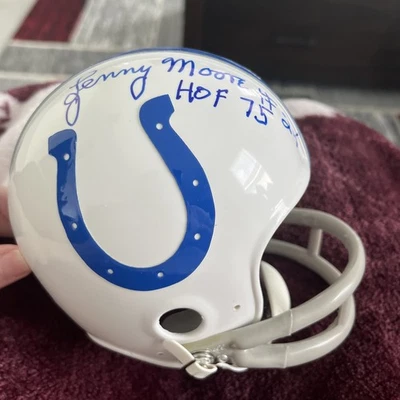 Lenny Moore Signed Baltimore Colts Minihelmet JSA - Image 1 of 4