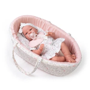 Antonio Juan Newborn Soft Bodied Spanish Baby Doll Lea with Carrycot, 42cm - Picture 1 of 4