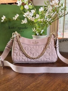 Kate Spade New York Spade Flower Quilted Fabric Convertible Crossbody - Gorgeous - Picture 1 of 7