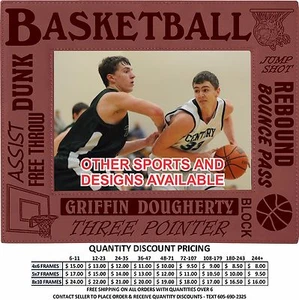Personalized Boys Girls Basketball Picture Frames Custom Engraved Awards Gifts - Picture 1 of 40