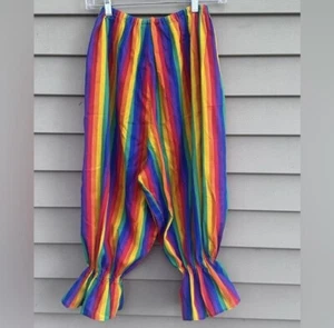 Pantalones de payaso a rayas arco iris Bloomers de colección S/M - Imagen 1 de 1