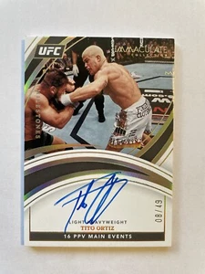 2022 PANINI IMMACULATE UFC GOLD TITO ORTIZ MILESTONES AUTO #08/49 Champ - Picture 1 of 2