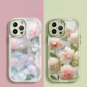 For iPhone 16 15 Pro Max 14 13 12 11 Shockproof Flower Cute Case Cover Shell - Picture 1 of 9