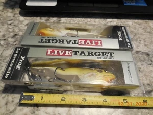 Two-LIVE TARGET Surface Walking Frog 4 5/8" 7/8oz Green Sienna Bass Lures - Picture 1 of 4