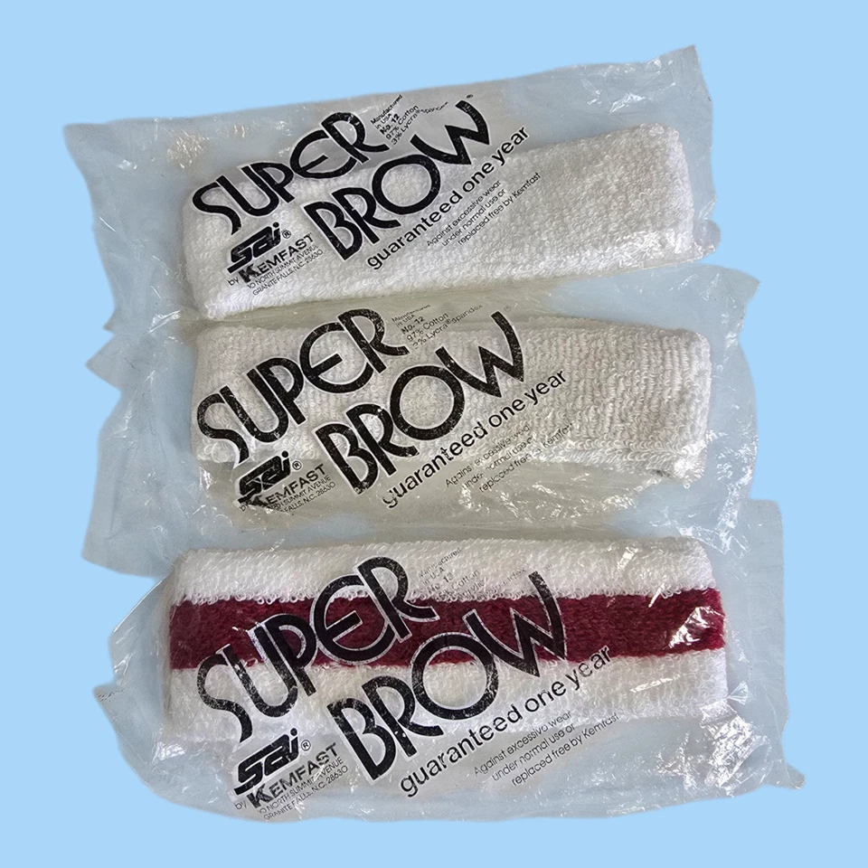 SEALED 3 Super Brow Sweatbands Head Bands~ 1 is Dept. A Levi's ~ Sai by Kemfast - Image 1 of 4