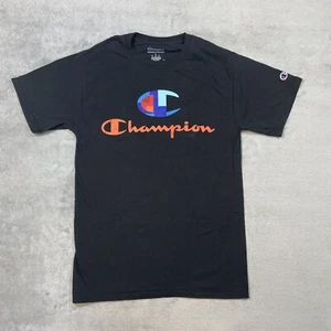Champion Black T-Shirt Men's Small Short Sleeve Athleticwear Big Graphic Logo - Picture 1 of 6