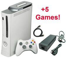 Xbox 360 White Console Bundle Controller Cables HDD 5 Video Games Microsoft