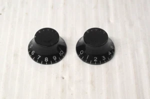 Gibson vintage Top Hat reflector Tone & Volumn knob 60's - Black.. Melody Make - Picture 1 of 4