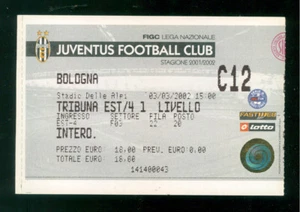 BIGLIETTO JUVENTUS BOLOGNA 03/03/2002 STAGIONE 2001 2002 CALCIO PARTITA SERIE A - Foto 1 di 1