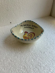CERAMIC BOWL HOTEL SPORT SAPPADA 60s ADVERTISING STOCK LIQUORS OLD BOWL RARE - Picture 1 of 5