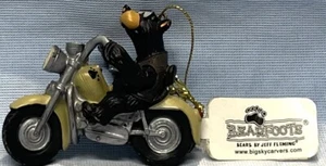 Bearfoots ,Harley Riding Black Bear Christmas Ornament, Jeff Fleming, Biker Bear - Picture 1 of 7