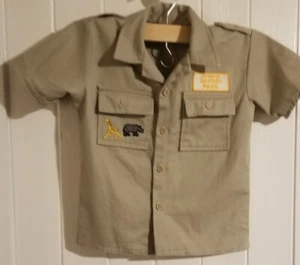 Little Baron Safari Button Up Shirt Made USA Zookeeper Halloween Costume Size 4T - Picture 1 of 6