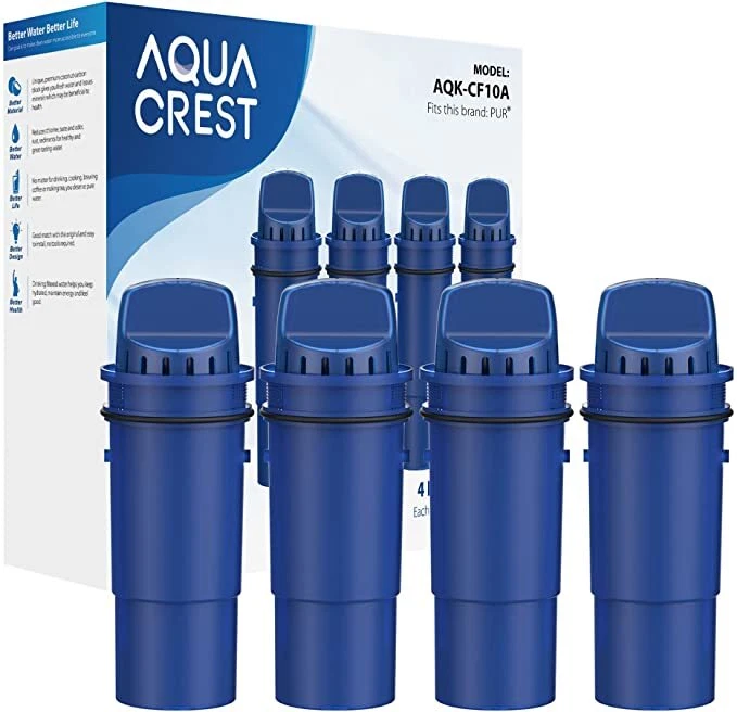 AQUA CREST Pitcher Water Filter,Replacement For PPT700W,CR-1100C,CRF-950Z,4 Pack - Image 1 of 4