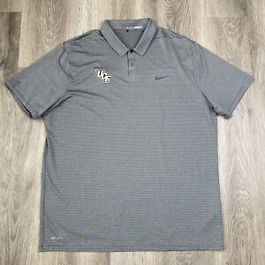 Nike Tiger Woods UCF Knights Polo Shirt Grey Dri-Fit  XXL Golf Central Florida