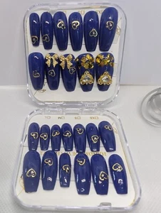 Handmade Custom Gel Press On Nails 24 Piece with Installation Kit Included! - Picture 1 of 6