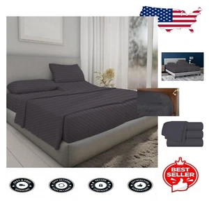 5-Piece Dark Grey Split California King Sheet Set - Softness with Deep Pockets - Picture 1 of 11