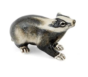 Saturn Silber und Emaille Dachs - Sterling, gestempelt Silber  - Bild 1 von 3