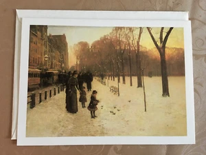 Boston Winter Scene Victorian Blank Greeting Card - Picture 1 of 2