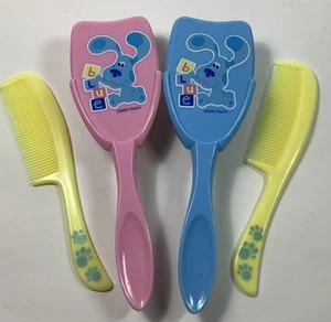 2 Sets Blues Clues Baby Brushes and Combs So Cute! Pink Blue - Picture 1 of 2