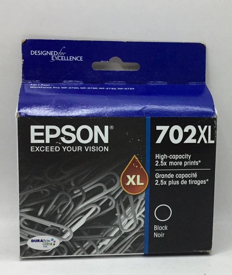 Cartucho de tinta negra de alta capacidad Epson 702XL, caducidad 2/26 Foto 1 de 1