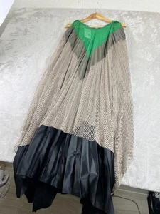 Vestido VAARA Mujer Mediano/Grande Verde Negro Beige Pañuelo Malla Tienda Inglaterra - Imagen 1 de 10