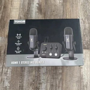 Tonor Clear Sound Quality True Stereo Sound ASMR 1 Stereo Mic Bundle - Black - Picture 1 of 2