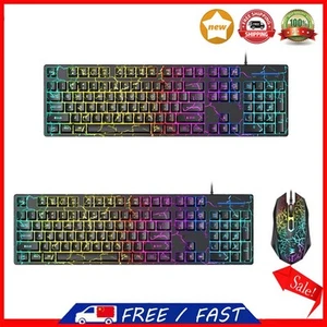 Gamer Keyboard RGB Backlit Compact PC Keyboard Floating Keycap for Gaming Office - Afbeelding 1 van 18