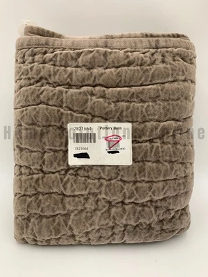 Pottery Barn Terciopelo Lavado Hecho a Mano Acolchado Sham Mocha Marrón Rey #B162 Foto 1 de 2