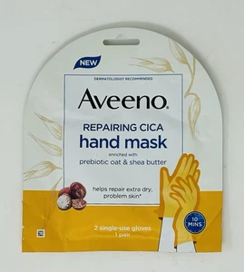 AVEENO HAND MASK 3X Repairing Cica  With Prebiotic Oat & Shea Butter NEW - Picture 1 of 2