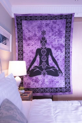 Tapiz de Buda colgante de pared de 7 chakras meditación zen yoga telón de fondo póster arte Foto 1 de 4