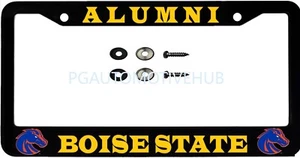 License Plate Frame Black Stainless Steel Vinyl Lettering FOR BOISE ALUMNI - Picture 1 of 3