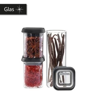 Vorratsdosen Set PANTRY 3tlg Mini Glas Dosen Eckig mit Deckel Frischhaltedosen - Bild 1 von 4