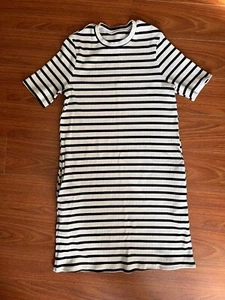 Reformation Jeans Navy Striped Bodycon Dress With Pockets. Made In USA - Picture 1 of 8
