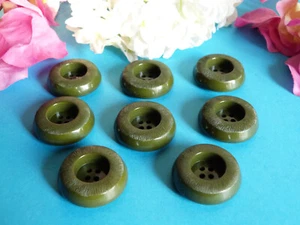 1145B Splendid Buttons "Stripe" Green Khaki Lot 8 Buttons EP Vintage - Picture 1 of 4