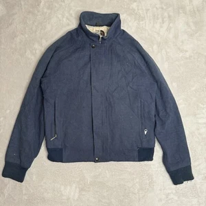 Vintage 80s The North Face Mens Wool Jacket Size Medium Preowned Flaws Navy - Picture 1 of 15