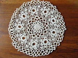  NAPPERON ANCIEN coton ecru crochet irlandais@@OLD - Picture 1 of 3