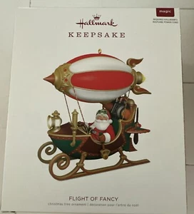 Hallmark FLIGHT OF FANCY Magic Ornament 2018 Hot air Balloon Sled Santa Xmas - Picture 1 of 6