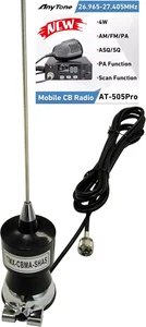 Combo: Anytone AT-505Pro CB radio + Trunk Lip Mount Mobile CB Antenna with coax - Picture 1 of 11