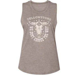 Yellowstone Cow Skull Stars We Don't Choose The Way Women's Muscle Tank T Shirt - Picture 1 of 3