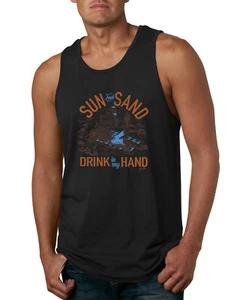 Camiseta sin mangas Sun And Sand Drink In My Hand Nature para hombre - Imagen 1 de 6